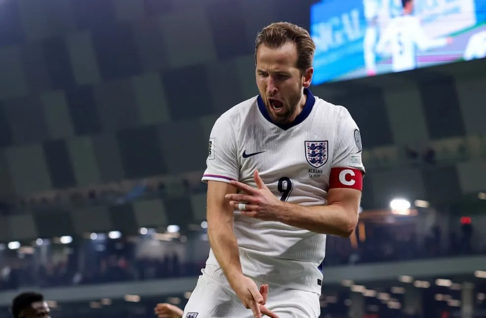 El inglés Kane celebra un gol con su selección. Foto: England Team.