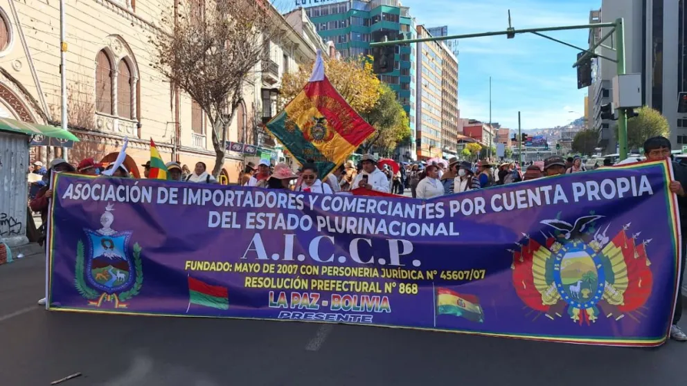 La movilización recorrió el centro de La Paz. Foto: Visión 360 