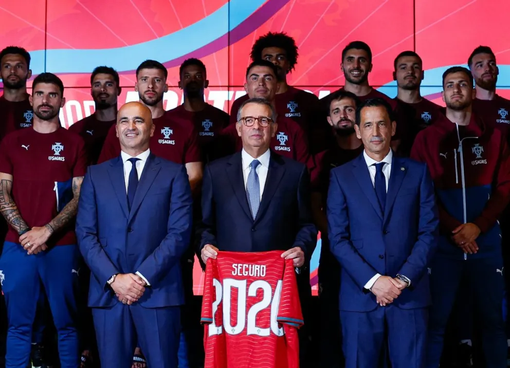 El presidente de Portugal, en su visita al plantel luso. Foto: Selección de Portugal.