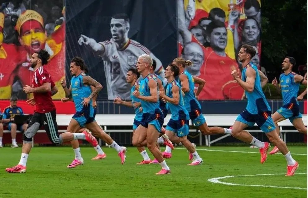 Jugadores de España participan en un entrenamiento en Chattanooga, Estados Unidos. Crédito EFE
