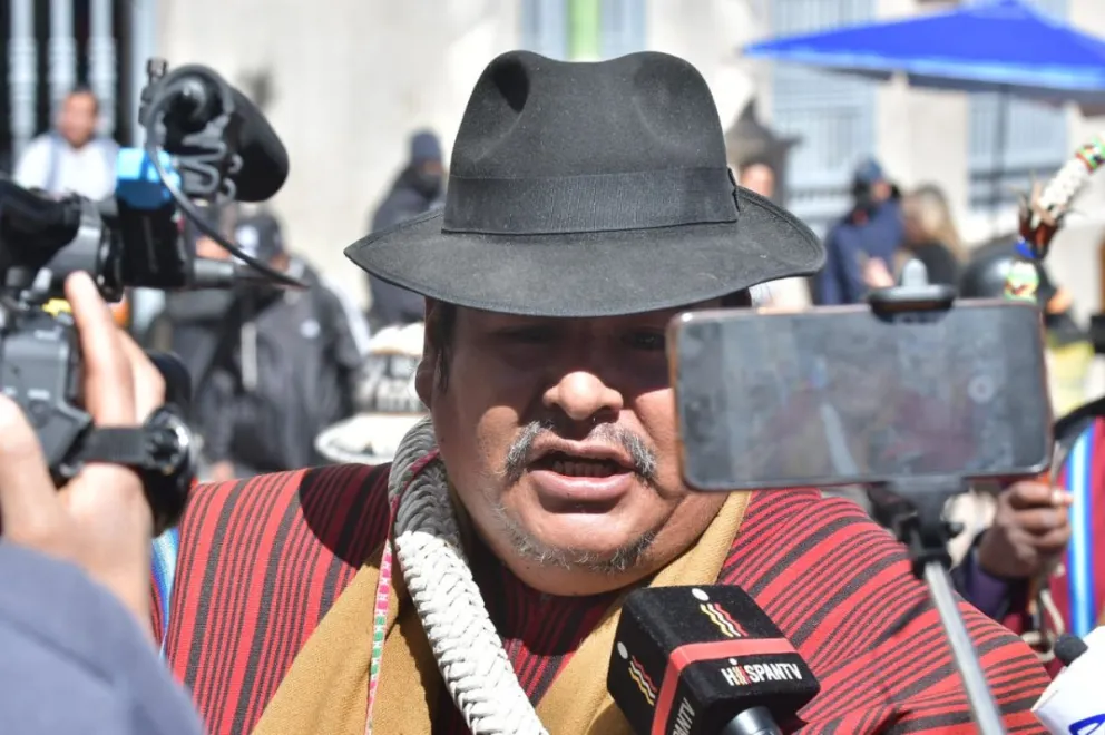 Vicente Salazar, máximo dirigente de la Federación Departamental Única de Trabajadores Campesinos de La Paz "Túpac Katari". Foto: APG 