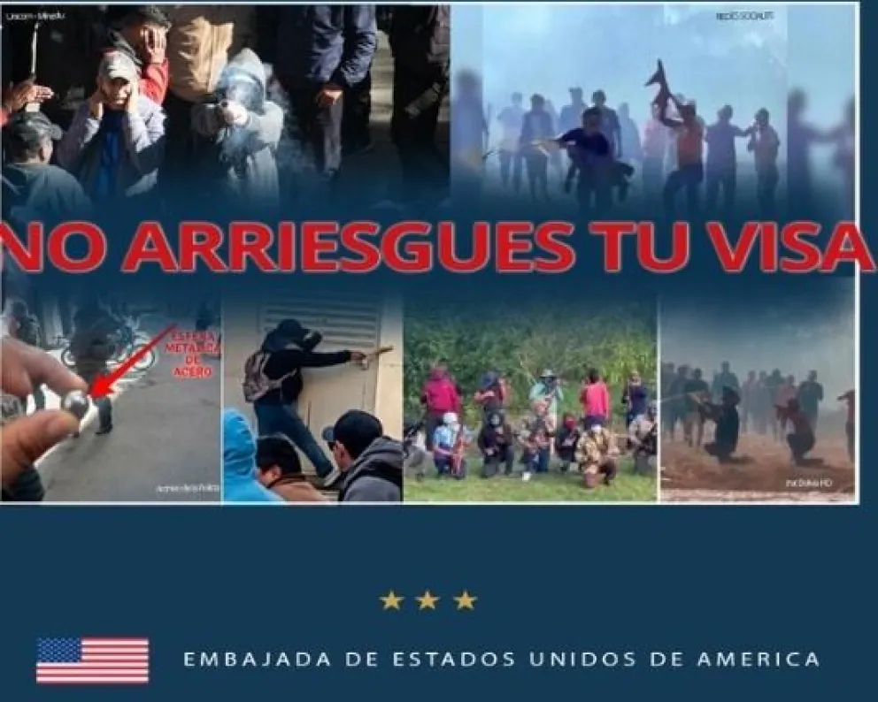 La imagen publicada por la legación estadounidense 