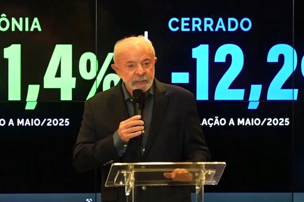 El presidente de Brasil, Luiz Inácio Lula da Silva, habla sobre la destrucción de la selva amazónica en los últimos diez meses. Foto: EFE