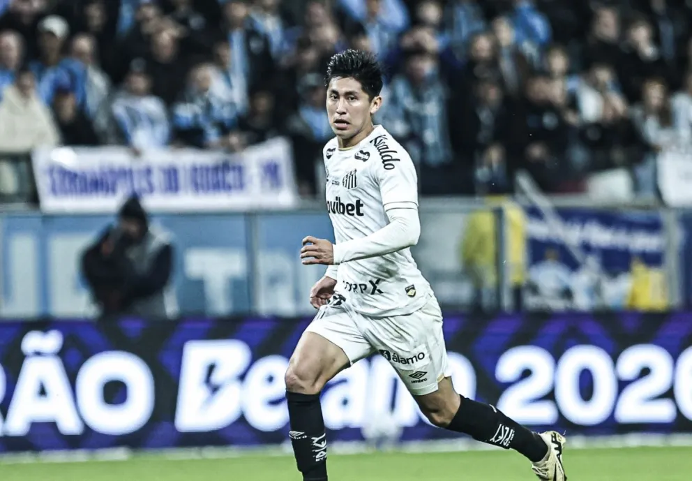 Terceros en un partido anterior con su club brasileño. Foto: Santos FC.