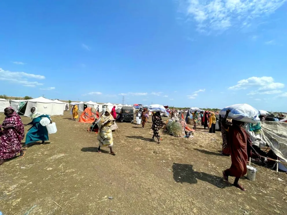 Uno de los campos de desplazados en el estado sudanés de Nilo Azul, en la frontera con Etiopía y donde más de 60.000 personas se han visto obligadas a huir de sus casas. Foto: EFE