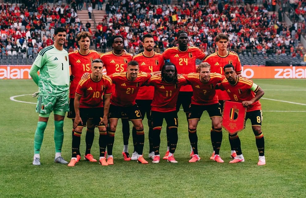 El plantel belga en un anterior partido. Foto: Selección de Bélgica.