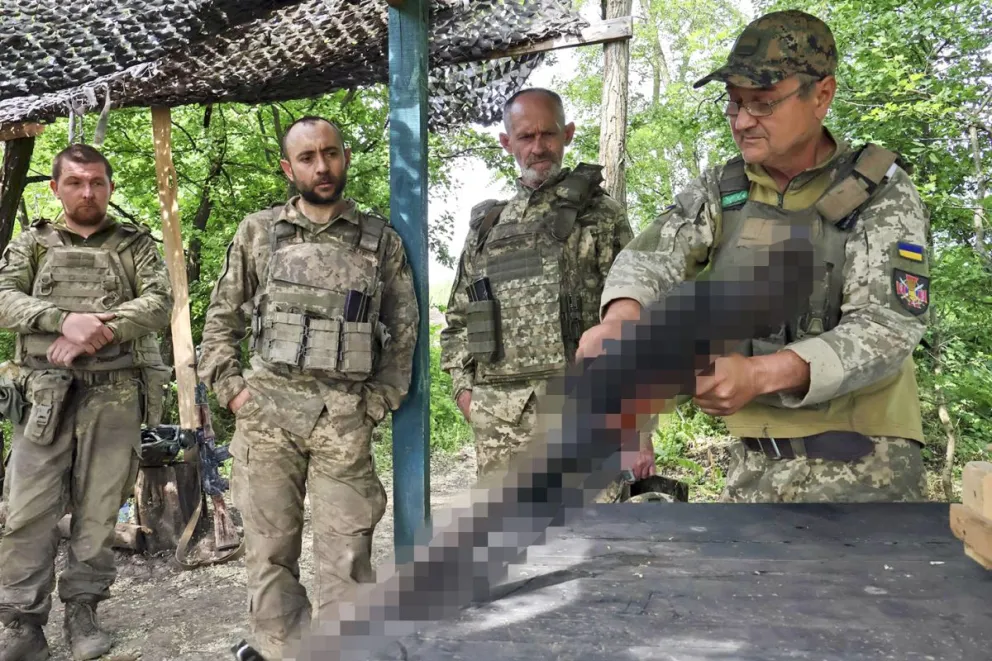 Soldados ucranianos en Zaporiyia en una foto cedida. Foto: EFE