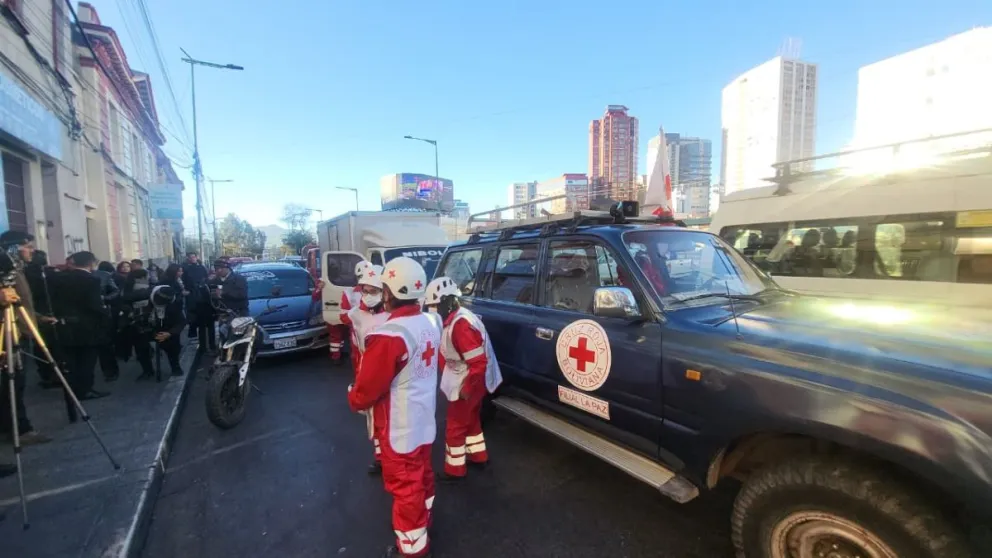 La caravana que partió este lunes. Foto: Defensoría 