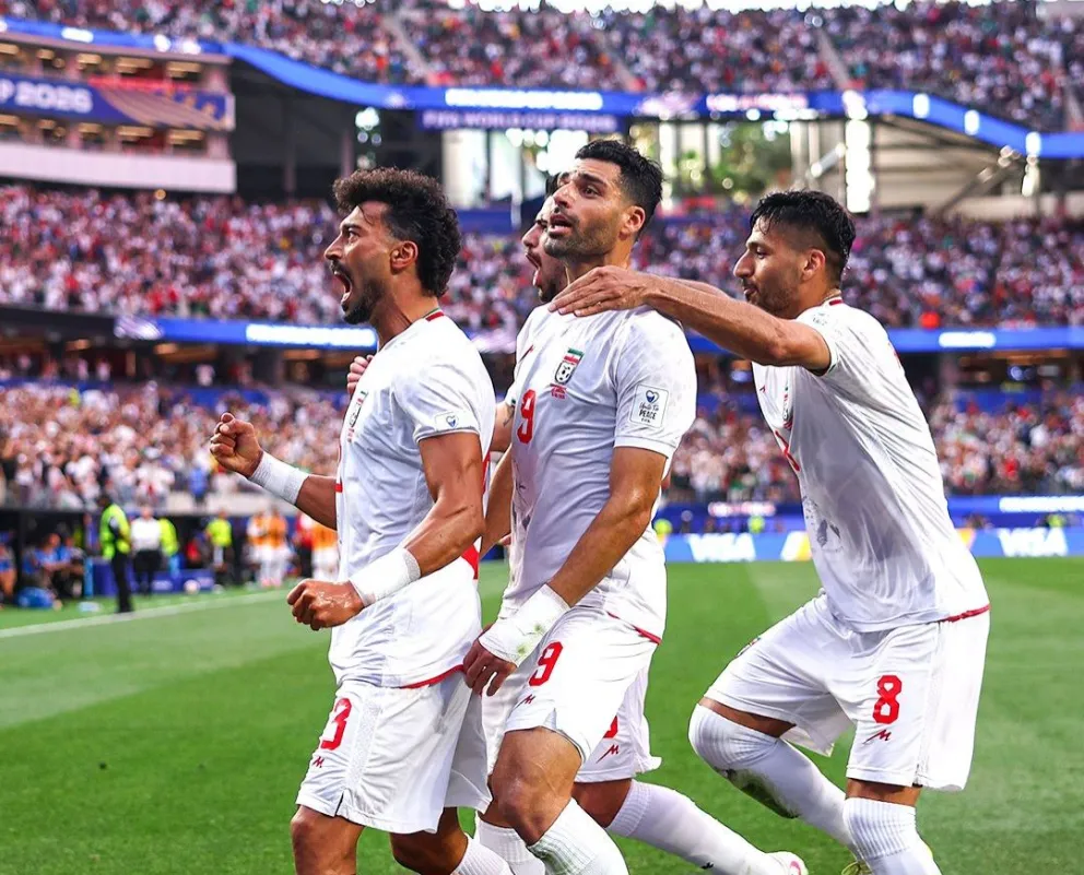 El festejo de los jugadores de Irán. Foto: BR