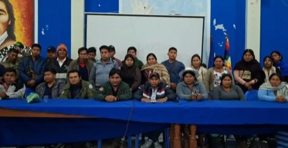 Los cocaleros en conferencia de prensa. Foto: Captura de RKC