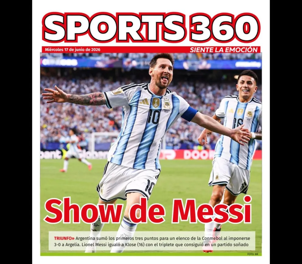 Messi celebra el tercer gol de la noche ante los argelinos. Foto: TDN