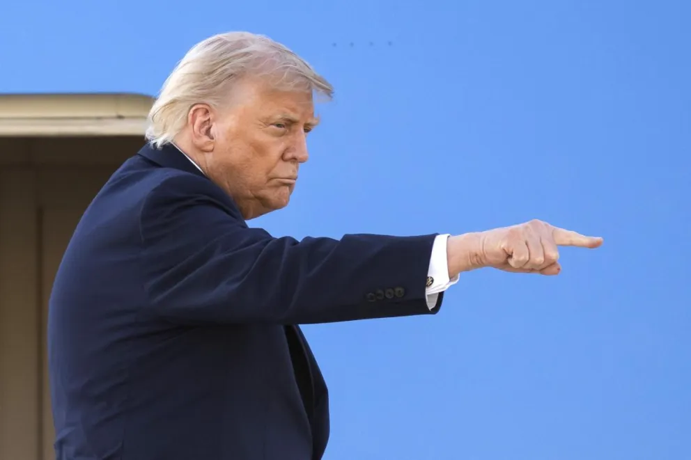 El presidente de Estados Unidos, Donald Trump, al final de la cumbre este miércoles del G7 en Francia. Foto: EFE