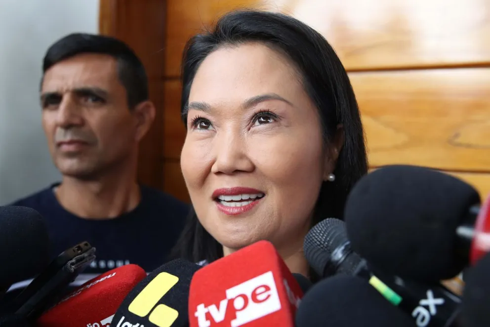 Fotografía del 11 de junio de 2026 de la candidata derechista a la Presidencia de Perú, Keiko Fujimori, en Lima (Perú). Foto: EFE