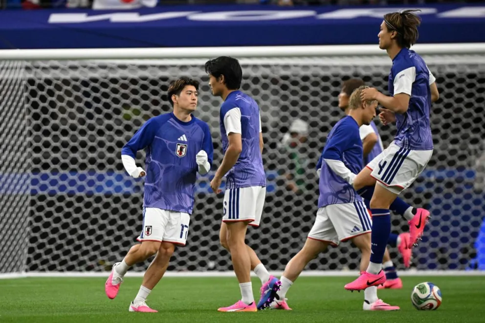 Jugadores de Japón en uno de sus últimos entrenamientos antes de enfrentarse a Túnez. Foto: