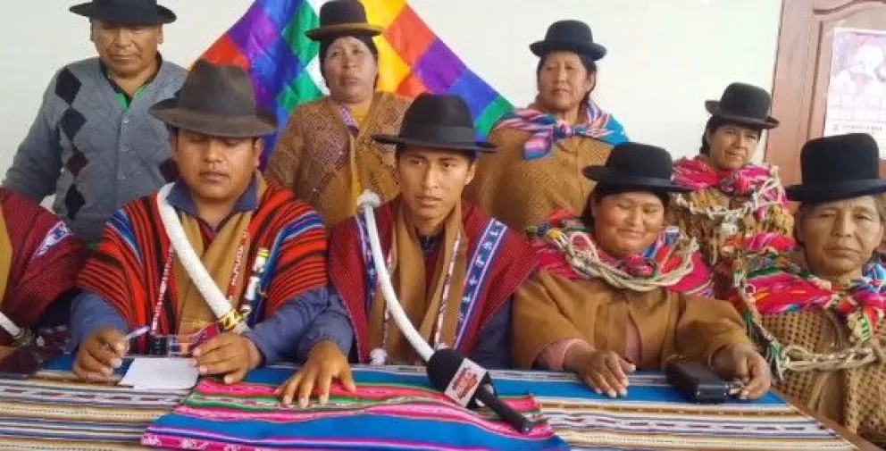 Dirigentes de los Túpac Katari y Bartolinas Sisa dan conferencia de prensa en la ciudad de El Alto. Foto: Captura