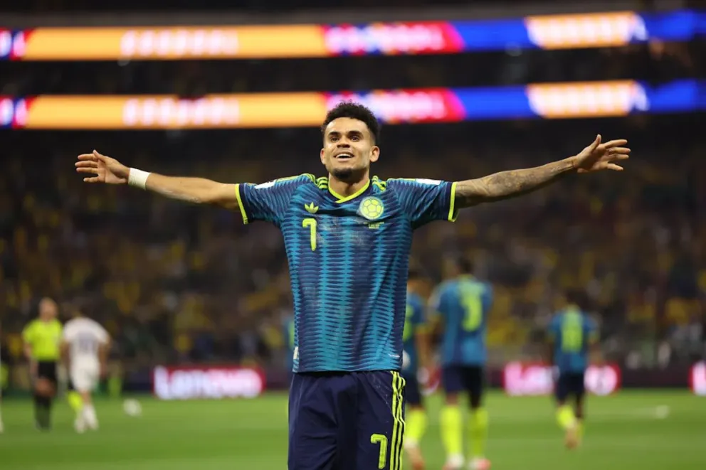 El festejo del goleador luego de marcar en el debut del actual Mundial. Foto: RCN