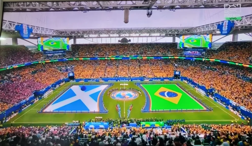 La previa del partido entre Escocia y Brasil en Miami. Foto: Captura de pantalla.