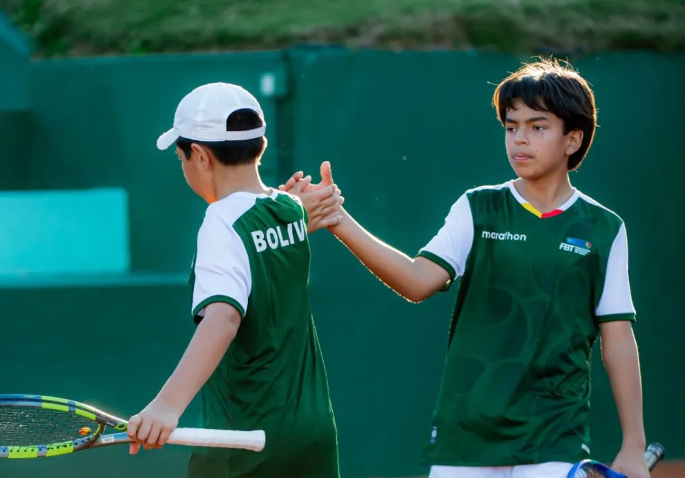 Donoso (izq.) y Suárez, en su partido de dobles ante Venezuela. Foto: FBT.