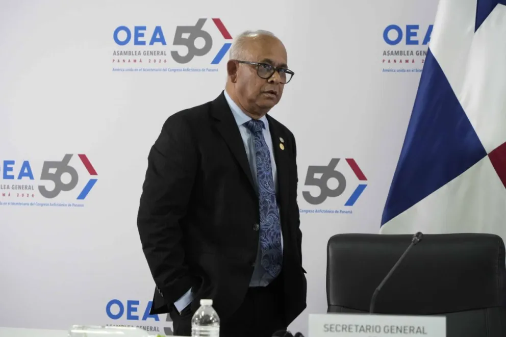 El secretario general de la Organización de Estados Americanos (OEA), Albert Ramdin, hoy en Panama. Foto: EFE