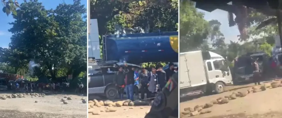 Sectores movilizados de Villa Tunari retomaron este miércoles el control del retén antidrogas de El Castillo. Foto: Unitel