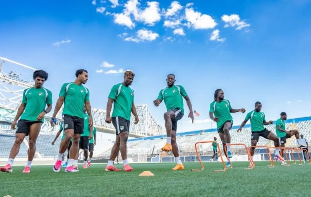 Entrenamiento de Costa de Marfil antes de enfrentar a Noruega. Crédito: Federación de Costa de Marfil