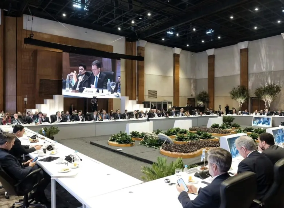 Paz durante su discurso en la cumbre del Mercosur, este martes. Foto: RRSS del mandatario 