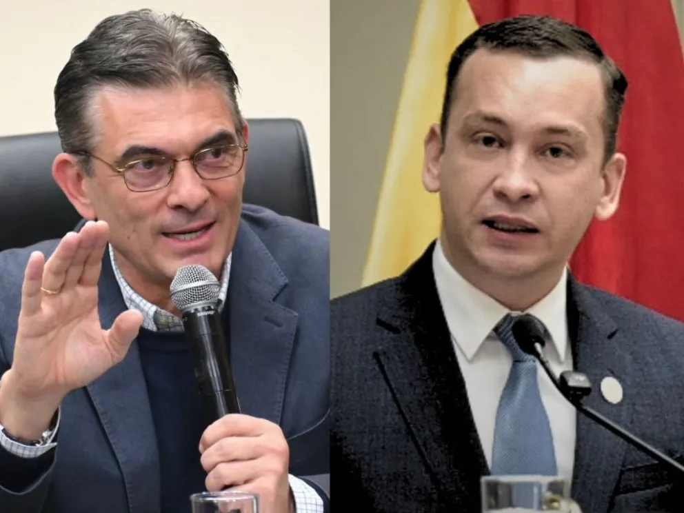 El presidente Rodrigo Paz y el presidente del TSJ, Romer Saucedo. Fotos: RRSS de Paz y Saucedo 