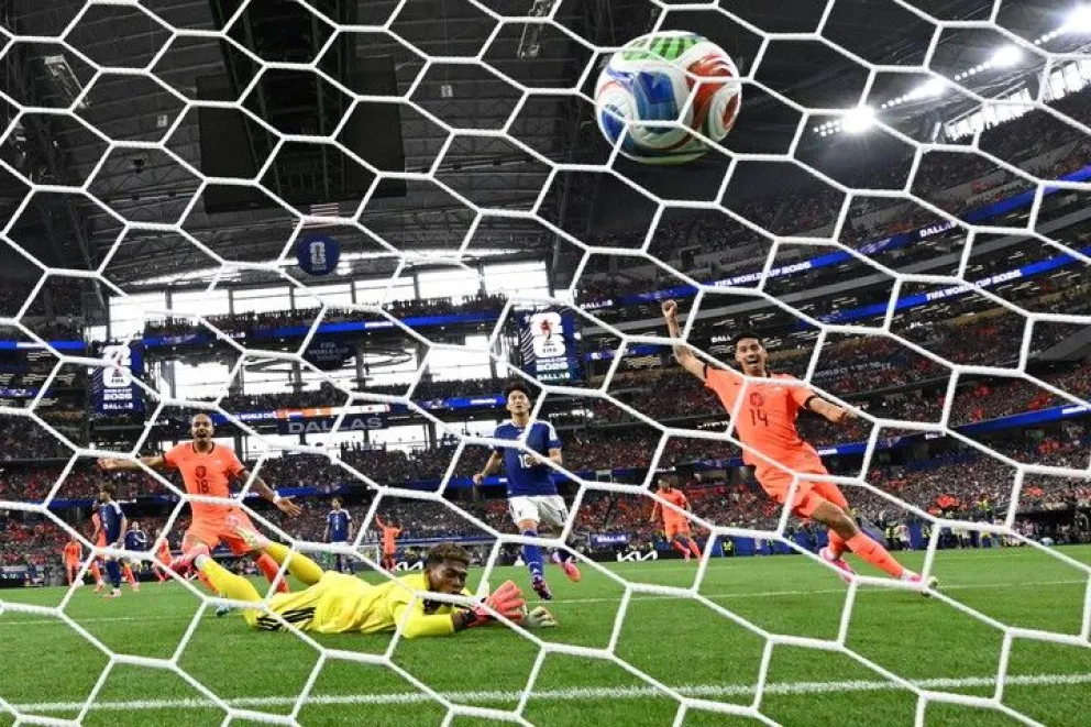 Uno de los goles anotados por los holandeses en la fase de grupos. Foto: RTVE
