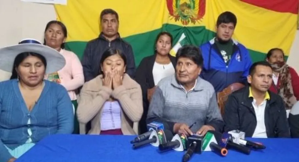 Evo Morales en conferencia de prensa. Foto: Captura de imagen