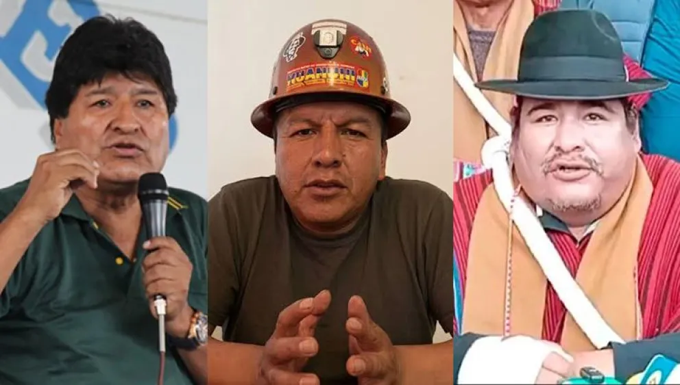 Evo Morales, Mario Argollo y Vicente Choque. Fotos: RRSS