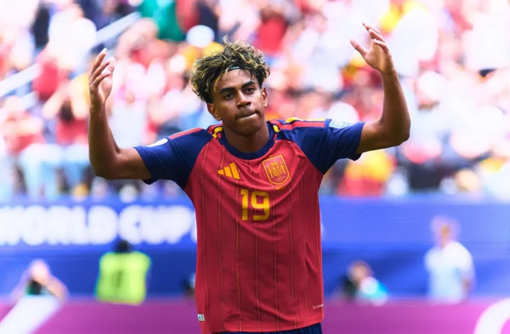 Yamal, durante el partido contra Austria. Foto: Selección de España.