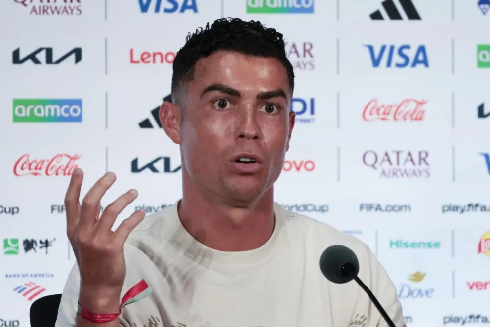 Cristiano Ronaldo durante la rueda de prensa de este domingo en Dallas. Foto: EFE