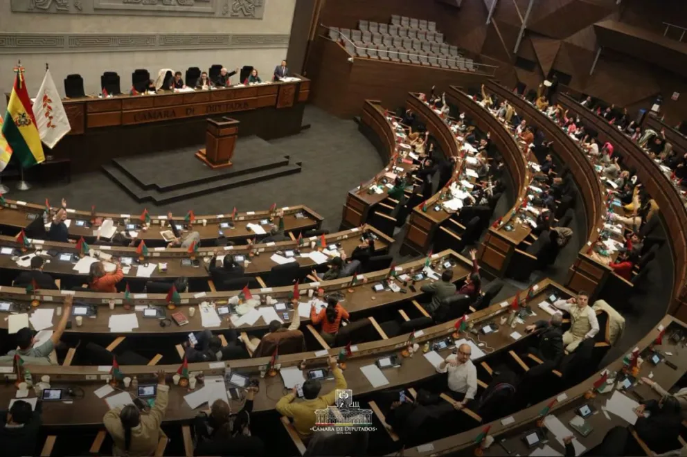 Diputados aprueban modificaciones al presupuesto dejado por el gobierno de Luis Arce. Foto: Cámara de Diputados