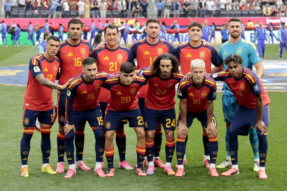 El equipo español que empezó jugando contra Austria por dieciseisavos de final. Foto: EFE