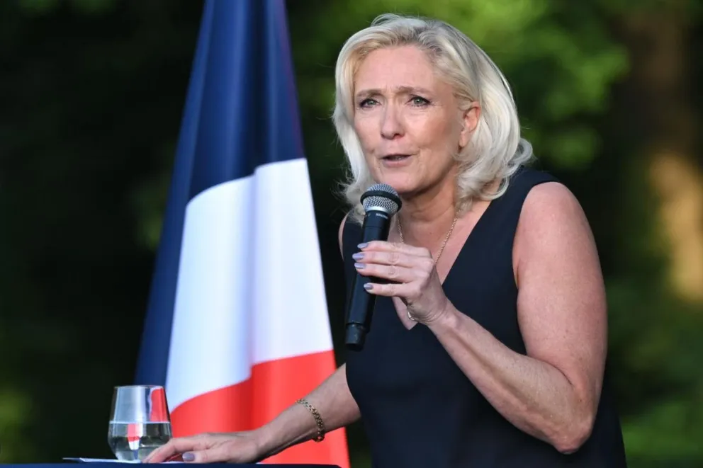La diputada francesa Marine Le Pen, presidenta del grupo parlamentario Agrupación Nacional en la Asamblea Nacional francesa. Foto: EFE 