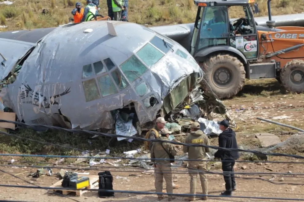 El avión Hércules C-130 se estrelló en El Alto, el 27 de febrero. Foto: El Potosí