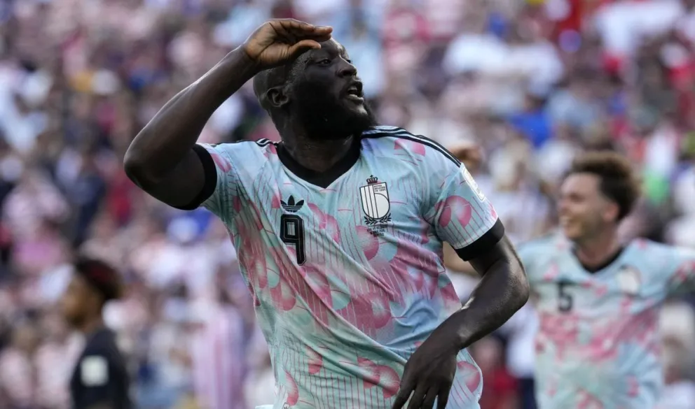 Romelu Lukaku festeja uno de los goles que marcó para Bélgica en el Mundial. Foto: EFE