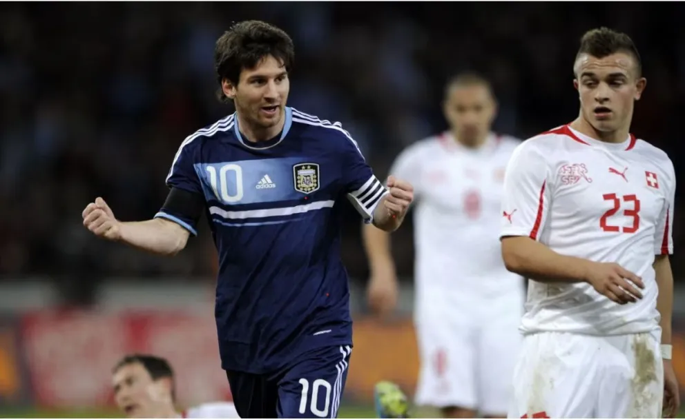 La celebración del astro argentino ante los suizos en la temporada 2012. Foto: FIFA