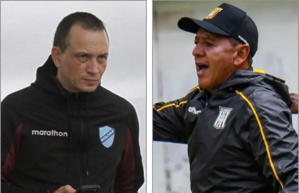 El colombiano Restrepo y el ecuatoriano Vizuete, los técnicos del Superclásico 304. Fotos: AD