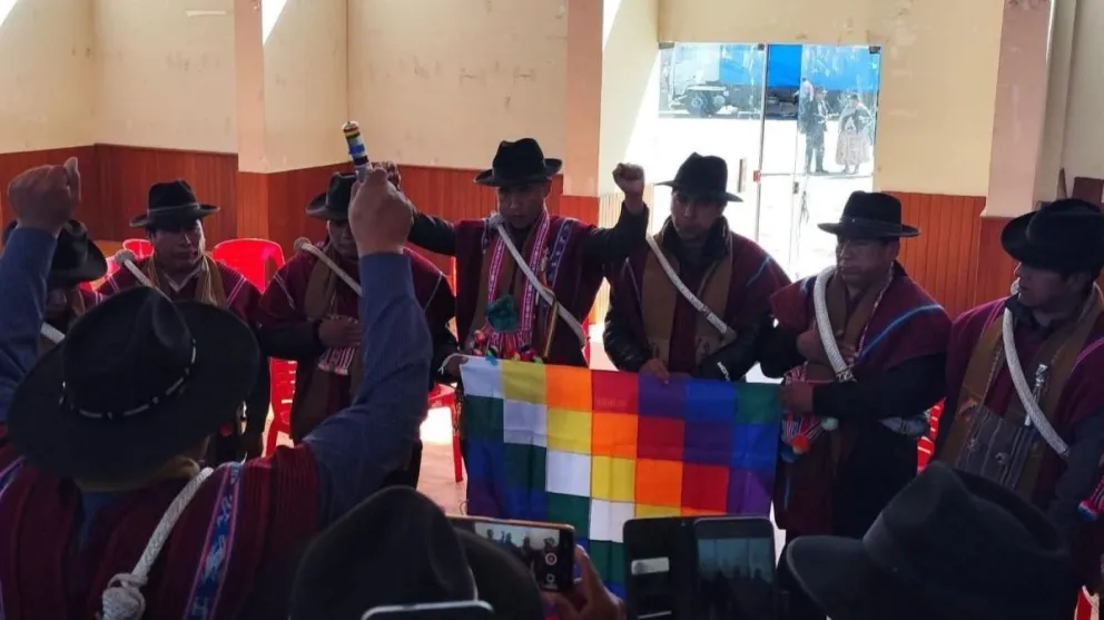 El nuevo ejecutivo de la Federación Sindical Única de Trabajadores Campesinos del Departamento de La Paz “Túpac Katari”, Rolando Choque. Foto: Vos Tv/Facebook