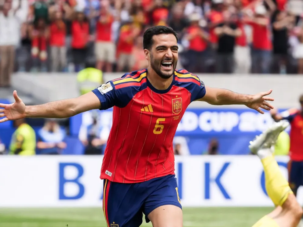 Merino celebra el gol del triunfo para España que ahora se medirá con Francia por el boleto a la final. Foto: BR