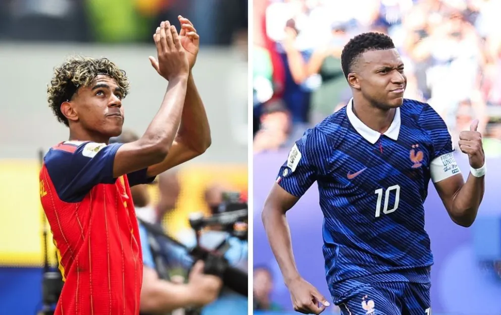 El español Lamine Yamal (izq.) y el francés Kylian Mbappé, dos de los jugadores más caros que juegan el Mundial. Fotos: FIFA