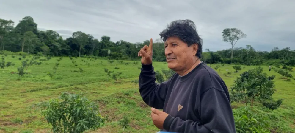 Evo Morales en su parcela. Foto: RRSS del exmandatario 