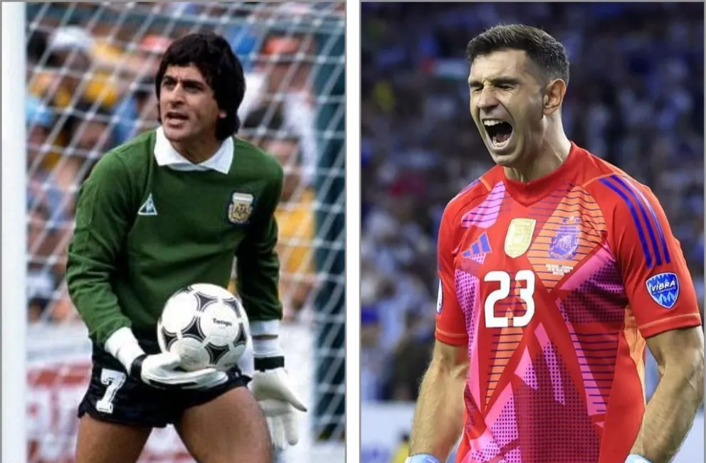 Fillol y Martínez, ambos fueron campeones con el seleccionado argentino.