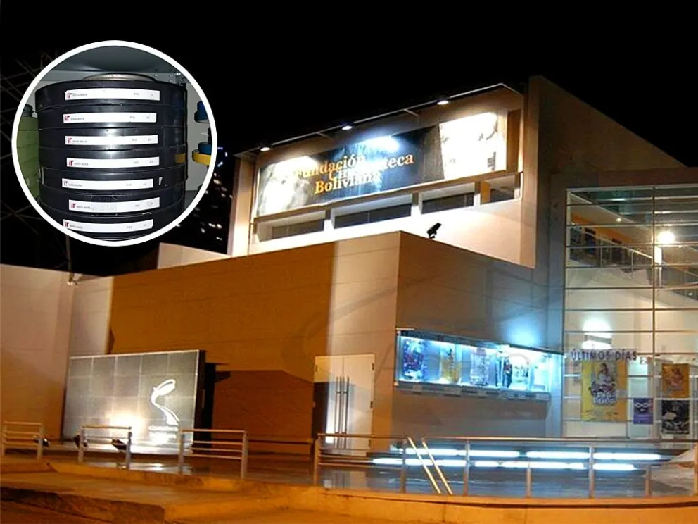 Los rollos de la película Wara Wara y la Cinemateca Boliviana. Fotos: Cinemateca Boliviana