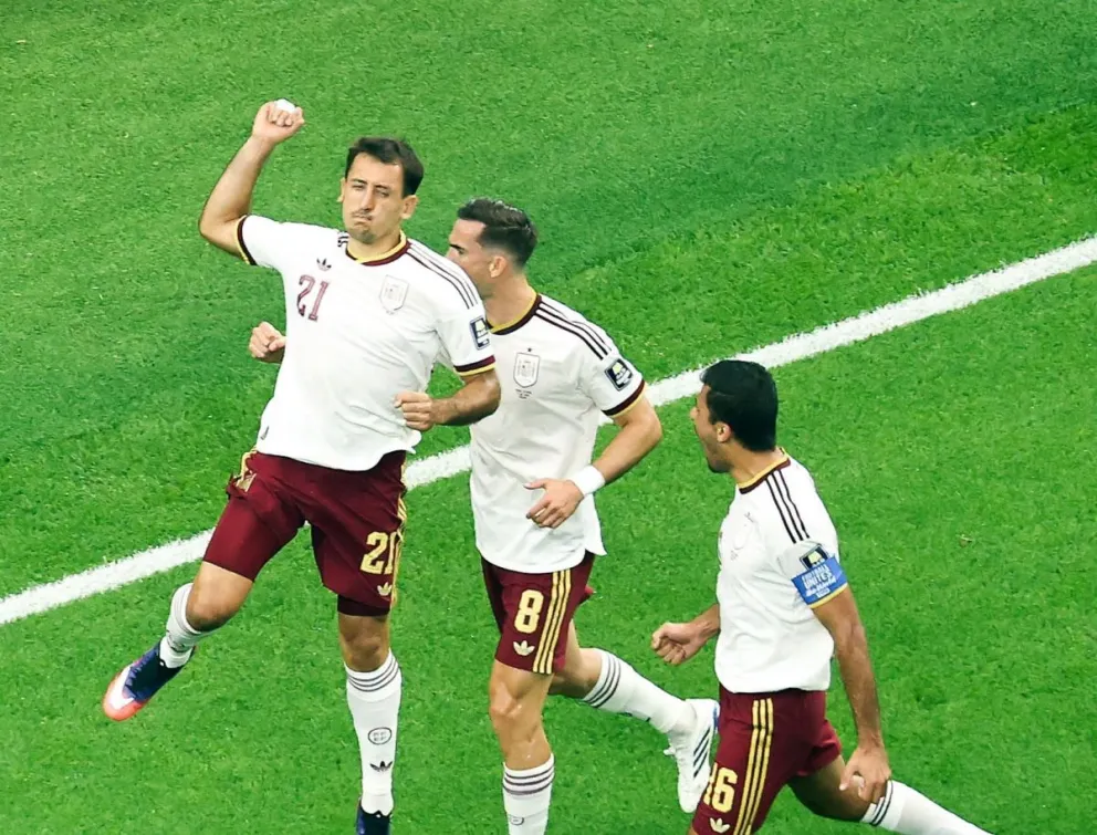 La celebración de los españoles luego de eliminar a FRancia. Foto: BR