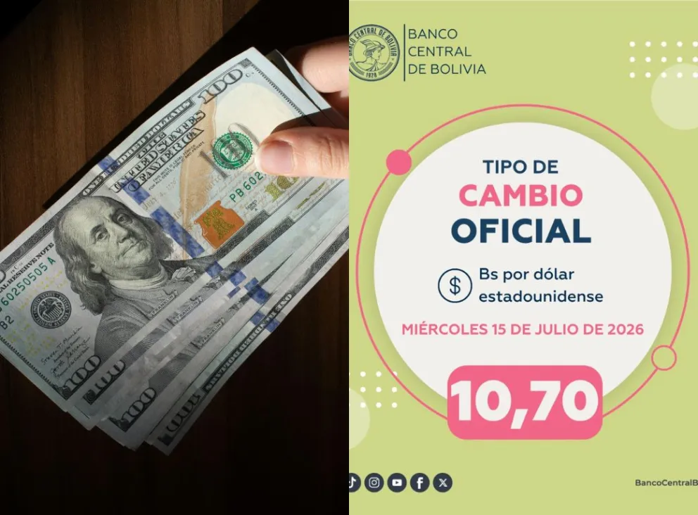 El tipo de cambio se cotiza para este miércoles en 10,70 bolivianos. Foto: Canva/BCB