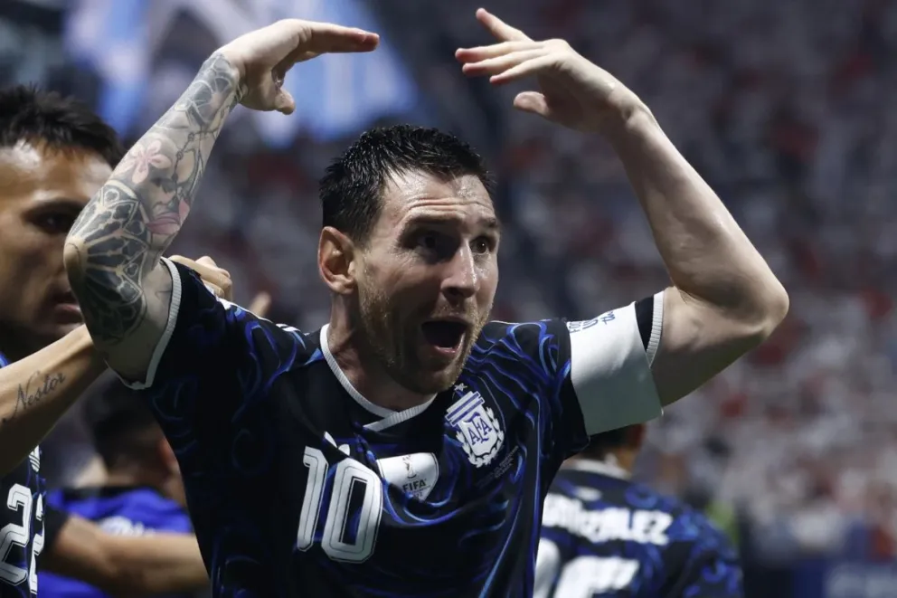 Lionel Messi festeja uno de sus goles en la Copa. Foto: EFE.