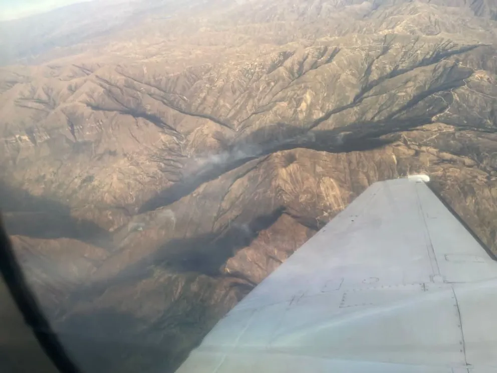 Las serranías de la comunidad de Quirusillas, en San Lorenzo, fueron inspeccionadas durante un sobrevuelo realizado por autoridades nacionales. Foto: Ministerio de Defensa