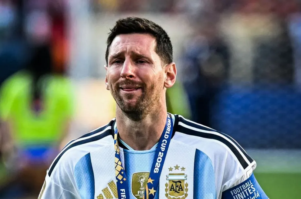 Messi llora tras la derrota ante España. Foto: BR.